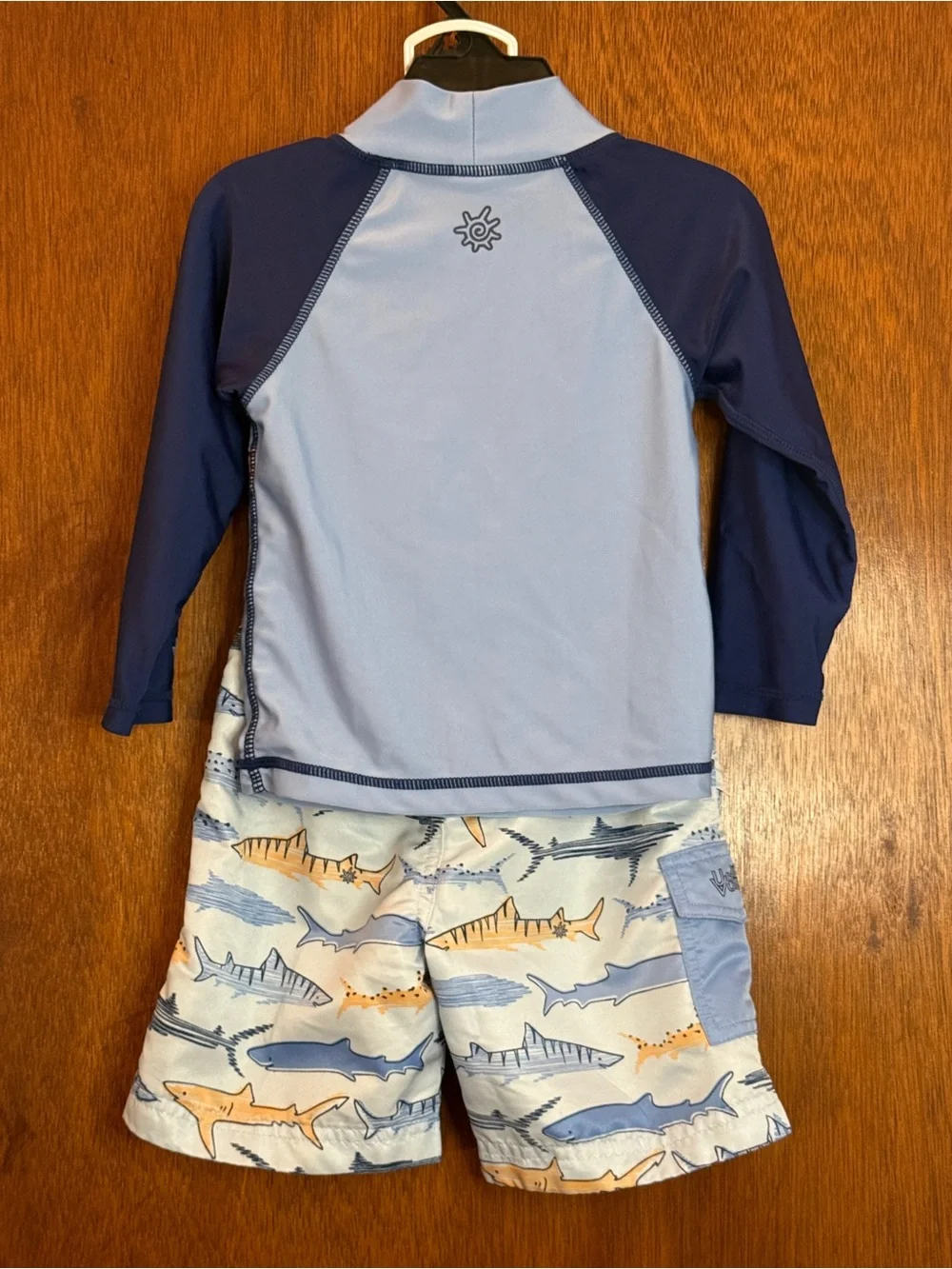 UV Skinz Kids 3-Piece Swim Suit Set Shark Blue UPF 50+ size 3T